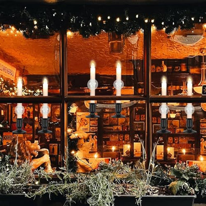 20 Pack LED Window Candles with Remote & Timer - Christmas Decor, Flickering Flame, Black Holders