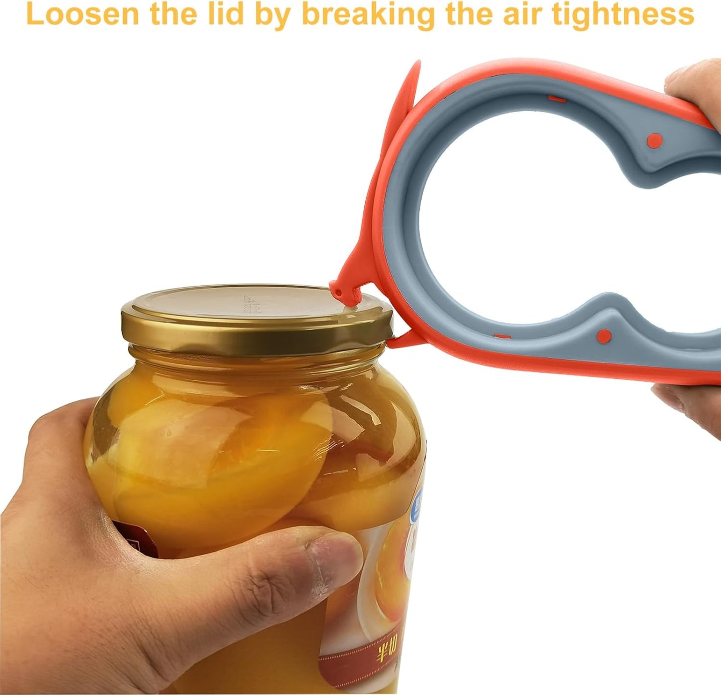 Otstar Jar Opener | Easy Grip Bottle & Can Opener for Seniors & Arthritis | Orange Color