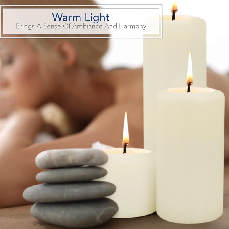 Royal Imports 3x6 Unscented White Pillar Candles Set of 12 (Variation: 12+3x6)
