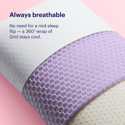 Purple Harmony Pillow - Talalay Latex Foam Cooling Pillow for Side Sleepers | Medium Feel, Standard Size