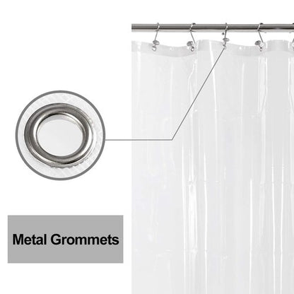 Barossa Design X-Long Shower Curtain Liner with 6 Magnets - 72" x 92", Waterproof PEVA Shower Liner for Bathroom, PVC Free, Metal Grommets - Clear, 72X92