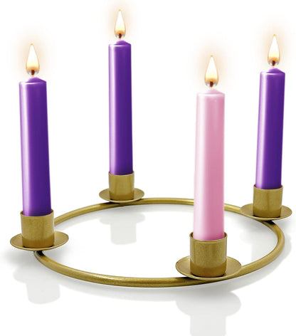 SHMILMH Advent Wreath Candle Holder - Elegant Gold Candle Ring for Christmas Centerpiece Decor