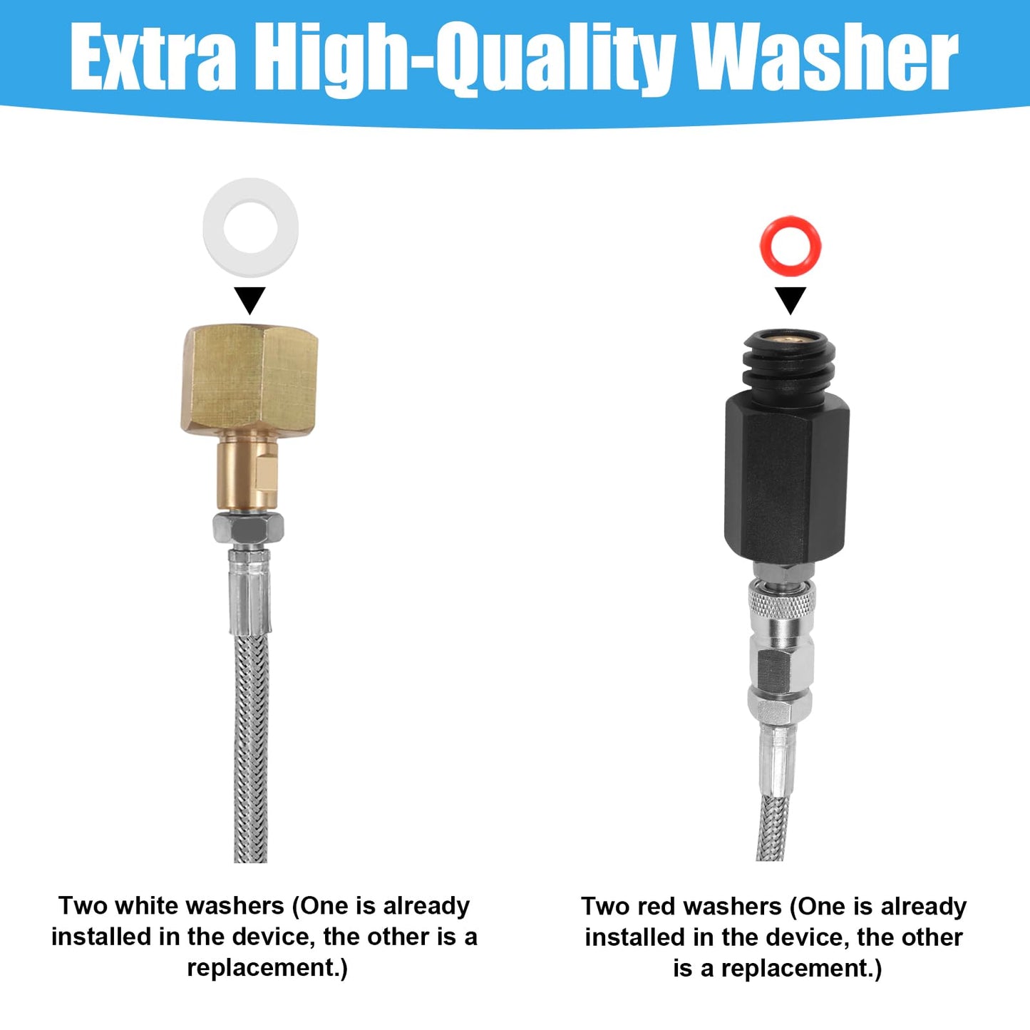 Soda Maker Adapter Soda Maker Connector, CO2 Tank CO2 Cylinder Adapter with Stainless Steel Hose, CGA320 to TR21-4 Carbonated Water Maker for Fizzi One Touch Jet Ninja