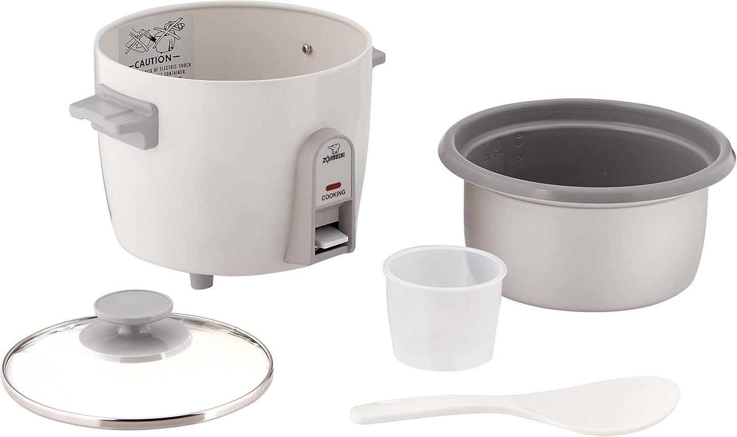 Zojirushi 3-Cup Rice Cooker & Steamer - Perfectly Cooked Rice Every Time | White Finish