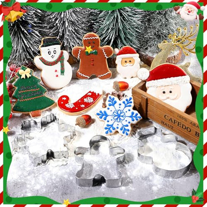 Christmas Cookie Cutter Set 18 Pcs Holiday Baking Molds Santa Tree Snowflake