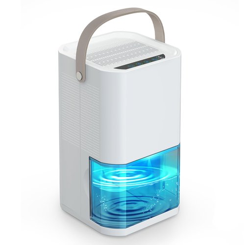 Litever Dehumidifier Dual Core Compact Quiet for Home. Portable, Auto Shut OFF, 57OZ Water Tank. Delay-Off Timer and Ambient Light. Perfect for Small Bedroom Bathroom Basement RV Camper Closet