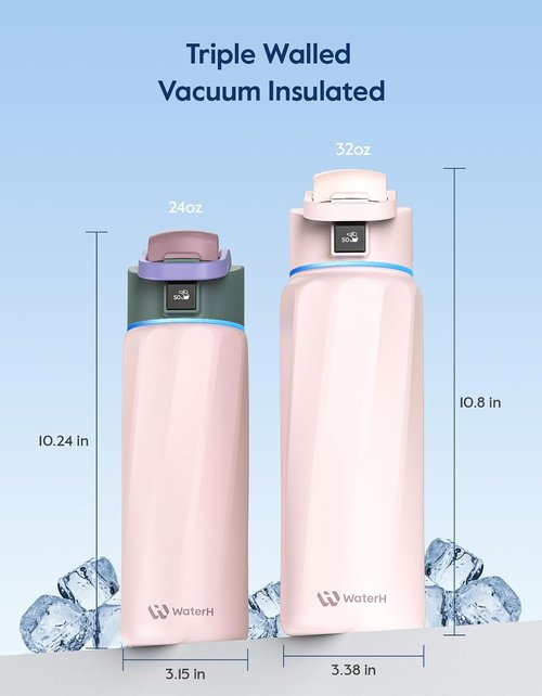 BOOST Smart Water Bottle - 32oz BPA-Free Stainless Steel with Reminder & Tracker | Insulated for Gym & Office