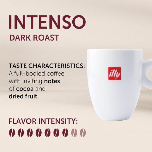 Illy Coffee K-Cup Pods - Intenso Dark Roast, 100% Arabica, Premium Italian Coffee, 32 Count