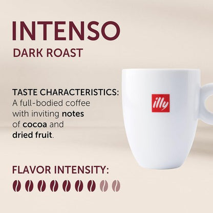 Illy Coffee K-Cup Pods - Intenso Dark Roast, 100% Arabica, Premium Italian Coffee, 32 Count
