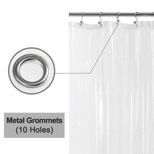 BAROSSA Design 54 inch Wide Stall Shower Curtain Liner with 3 Magnets - PEVA, Waterproof, PVC Free, Metal Grommets, Clear, 54x72