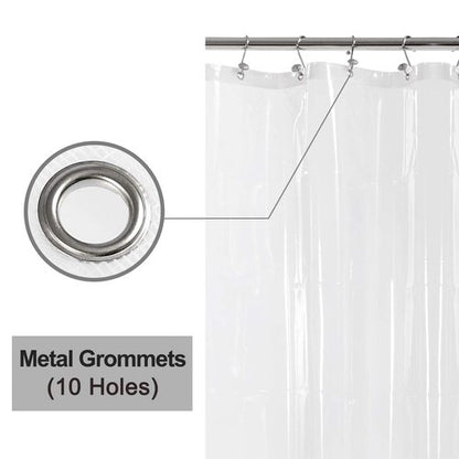 BAROSSA Design 54 inch Wide Stall Shower Curtain Liner with 3 Magnets - PEVA, Waterproof, PVC Free, Metal Grommets, Clear, 54x72
