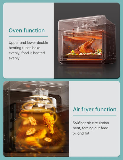 Neretva Toaster Oven & Air Fryer - 6-in-1 Compact 21 QT Stainless Steel Combo | 1500W Rapid Heat