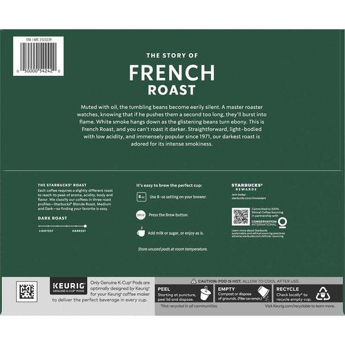 Starbucks French Roast K-Cups for Keurig, Dark Roast - 144 Count