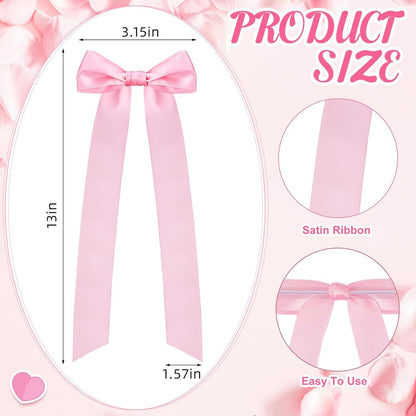Skiennix 16-Piece Pink Candlestick Bow Set - Elegant 13-Inch Ribbon Bows for Weddings & Home Decor