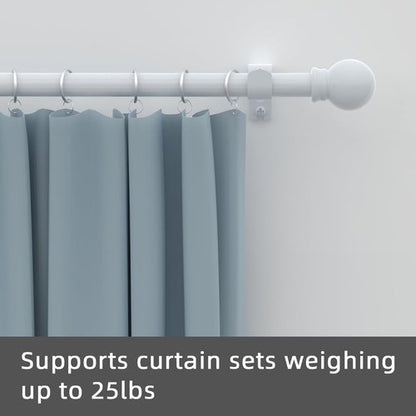 GXOACKJ Decorative Curtain Rods - Heavy Duty Metal, 32-62 Inch, White Finish with Brackets