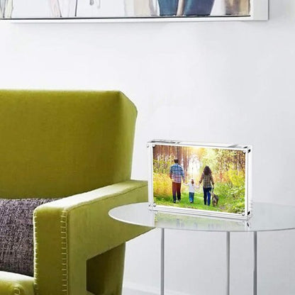 Boxalls 4x6 Inches Acrylic Picture Frames- 3 Pack, Desktop Frameless Photo Frames with Magnetic, Double Sided Transparent (3 Pack)