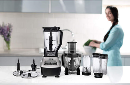Ninja BL773CO Food Processor Blender - Powerful 67 Oz Capacity - Sleek Black Finish (Renewed)