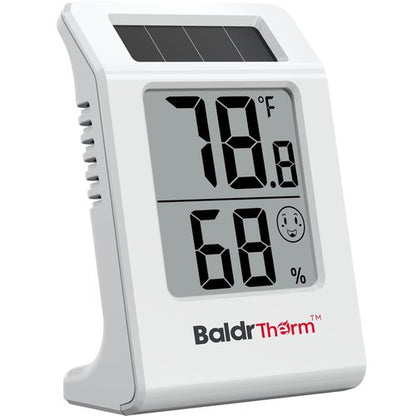 BaldrTherm Digital Thermometer & Hygrometer - Solar-Powered Indoor Temperature & Humidity Monitor | 2.2'' Display