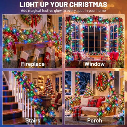 Multicolor LED Christmas Tree Lights 200 Bright Bulbs with Remote - 8 Modes