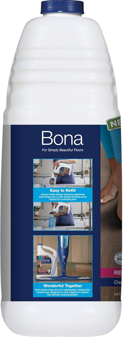Bona Hardwood Floor Cleaner Refill - 4-Pack for Streak-Free Shine & Easy Cleaning