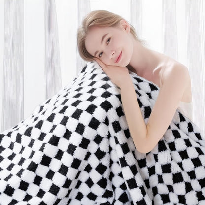 Soft Checkered Baby Blankets for Unisex Girls or Boys Breathable Gender Neutral Nursery Double Layer Blankets with Dotted Backing for Newborn Toddlers (30” X 40”)