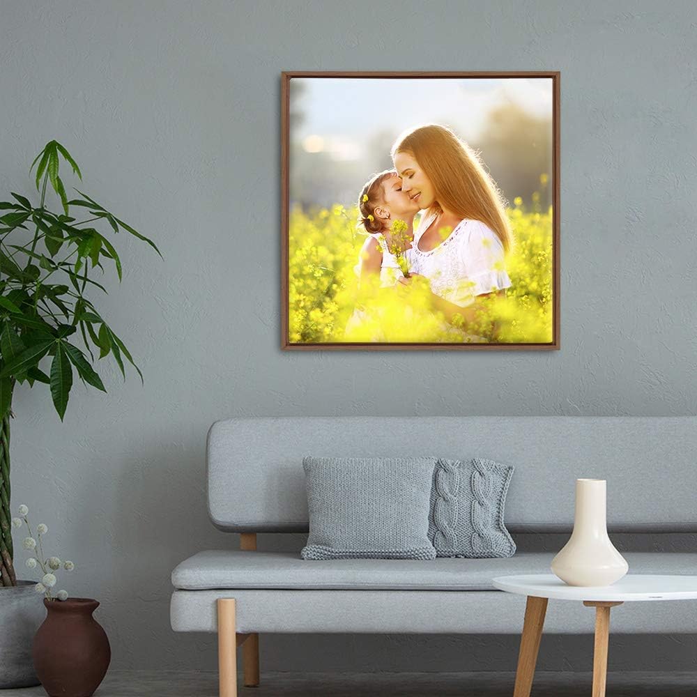 wall26 Framed Canvas Wall Art - Custom Home Decor for Living Room & Bedroom | 24"x24", Natural Frame