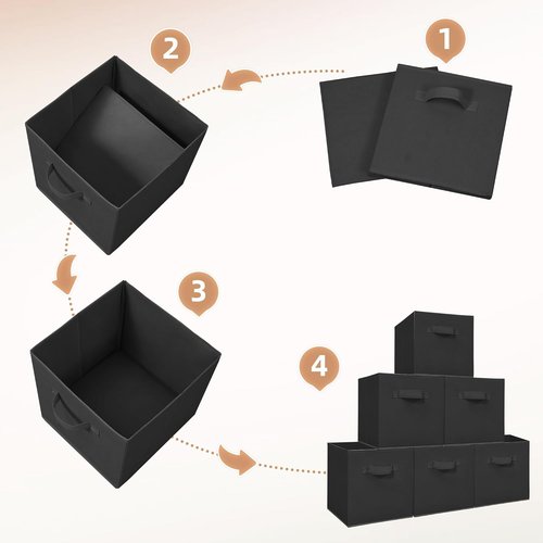 **Storage Maniac 11-Inch Collapsible Storage Cubes - Durable Fabric Bins for Organization | 8-Pack Black**