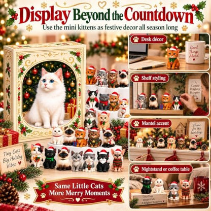 Cat Advent Calendar 2026 Christmas Countdown Kitten 3D Figure Set - 1pc