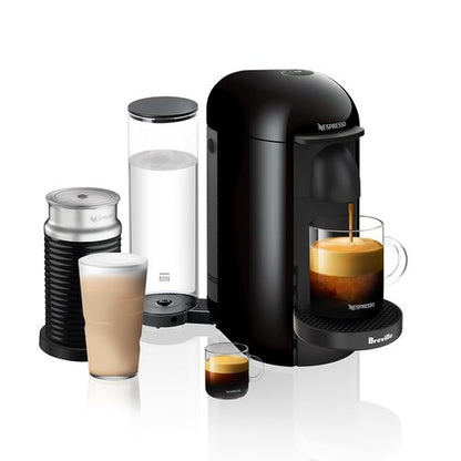 Breville Nespresso Vertuo Plus Coffee & Espresso Maker - Ink Black with Aeroccino Frother