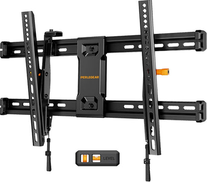 Perlegear Tilting TV Wall Mount - Fits 42–90 Inch TVs | Leveling Adjustment & Low Profile Design, Max VESA 600x400mm