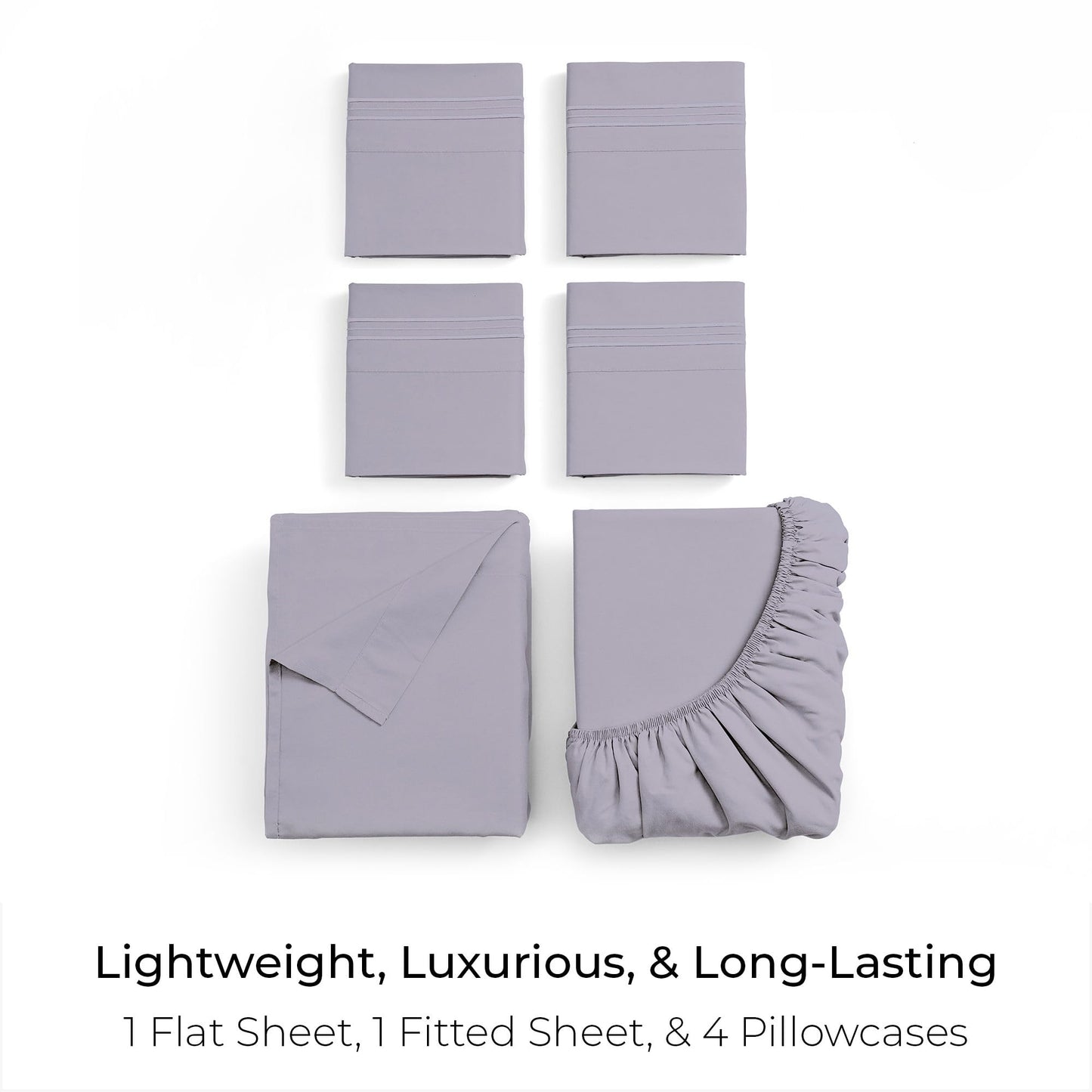 Mellanni Queen Sheet Set - 6-Piece Iconic Collection Bedding, (Including 4 Pillowcases), 16-Inch Deep Pocket, Easy Care, Extra Soft, Cooling Sheets, Brushed Microfiber - Lavender