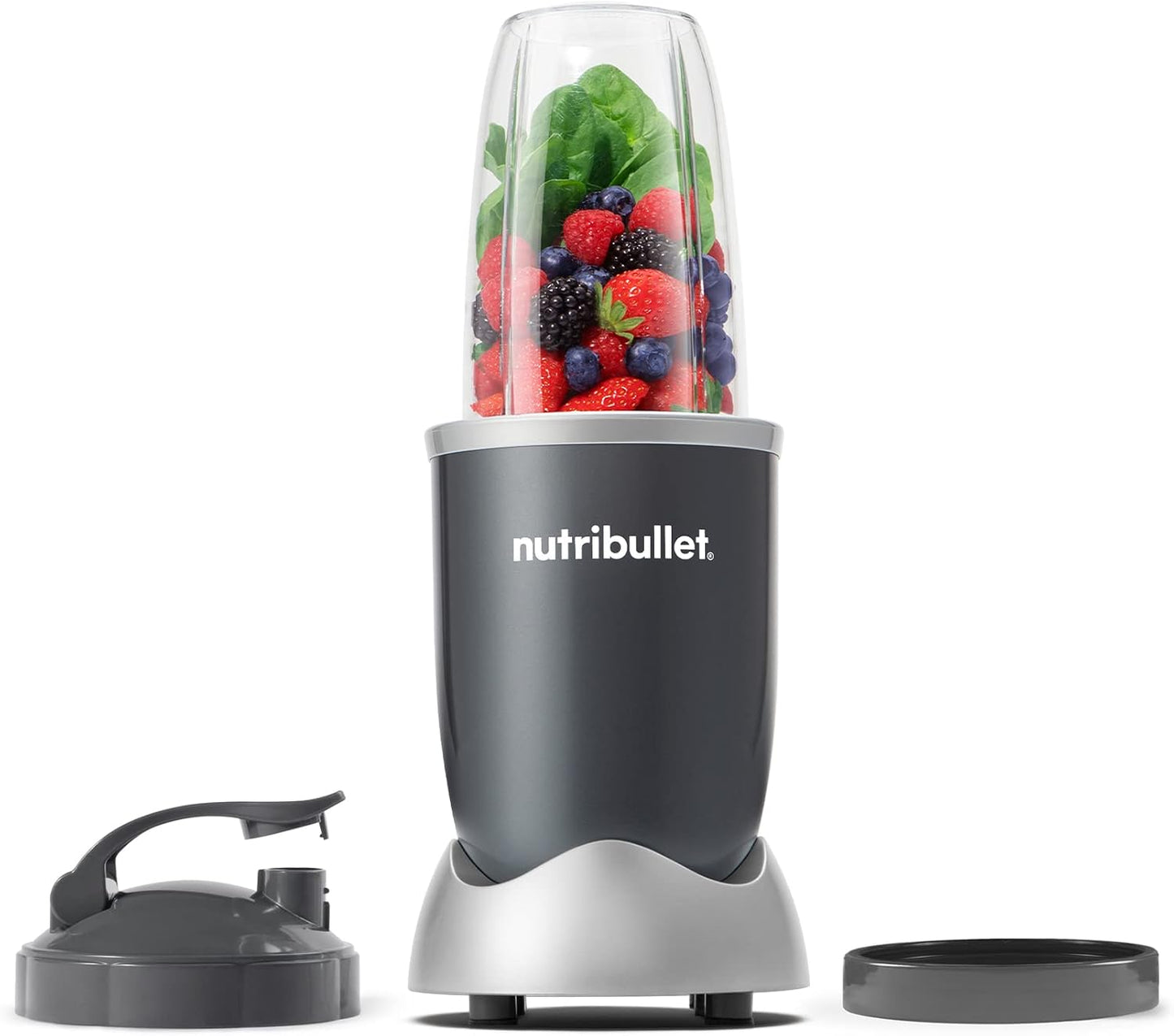 Nutribullet Personal Blender - 600 Watt for Smoothies & Shakes | 24 Ounces, Gray, NBR-0601WM