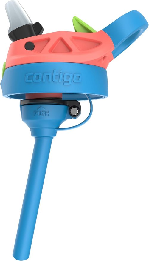 Contigo AUTOSPOUT Water Bottle - 13 Oz Leak-Proof Design | Coral Blue & Poppy Color