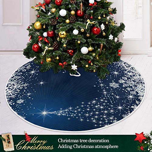 ATTX 47.2in Christmas Tree Skirt - Large Round Snowflake Holiday Accent (Multicolor)