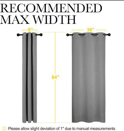 NICETOWN Thermal Insulated Blackout Curtains - Silver Grey Grommet Drapes for Office & Nursery | 2 Panels (W42 x L84-Inch)