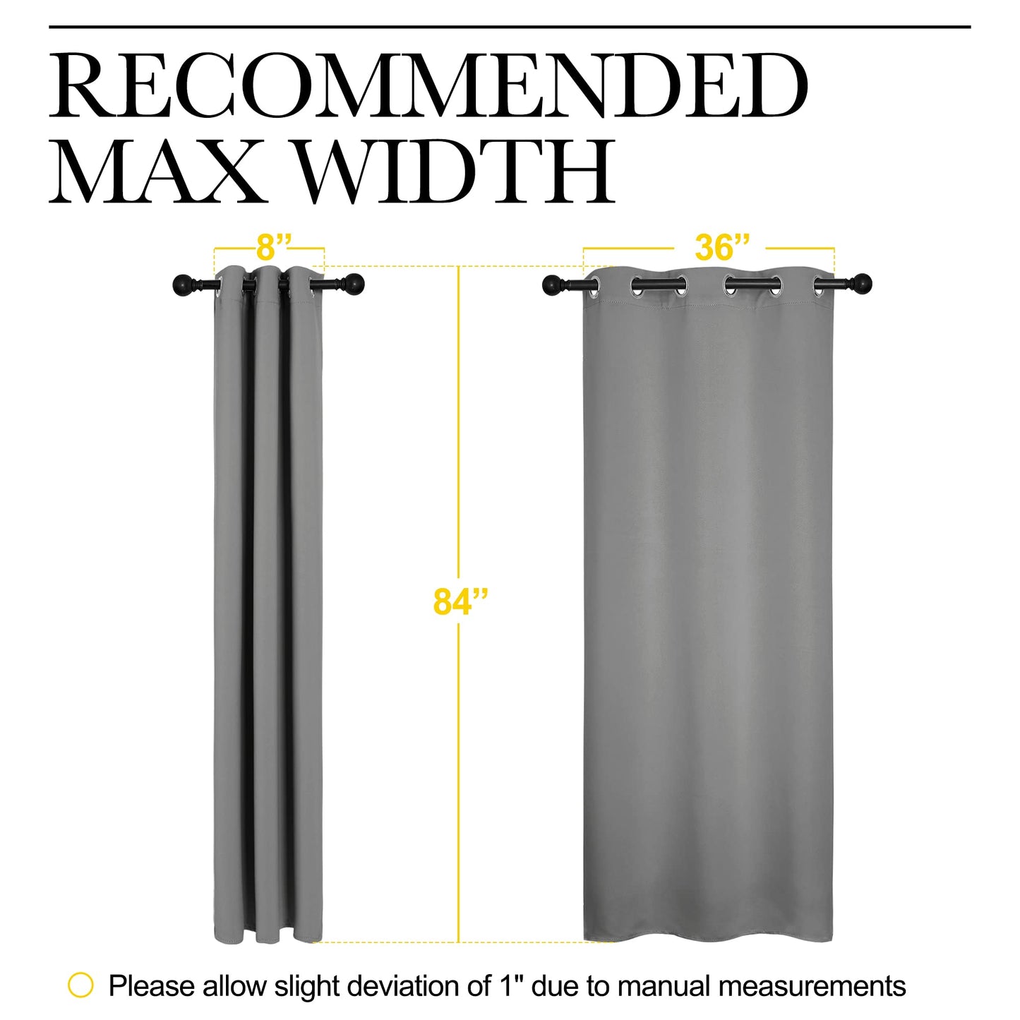 NICETOWN Thermal Insulated Grommet Blackout Curtains for Office, Kids Window Drape Panel for Nursery, Privacy Short Curtains (Silver Grey, 2 Panels, W42 x L84-Inch)