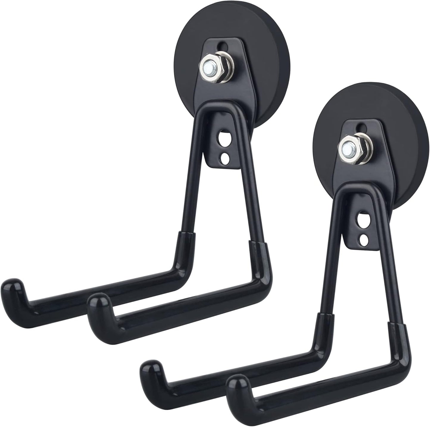 ULIBERMAGNET Heavy Duty Magnetic Hooks - Extra Large Tool Organizers for Workshop | 2 Pack (Black)