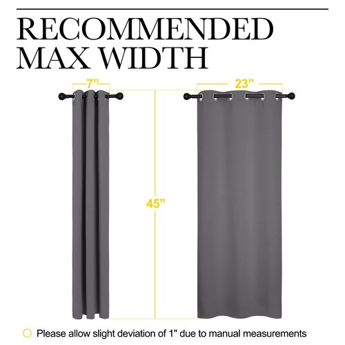 NICETOWN Grey Blackout Curtain Panels for Bedroom, Thermal Insulated Grommet Top Blackout Draperies and Drapes (2 Panels, W29 x L45 inches, Grey)