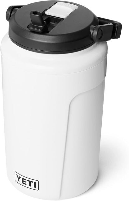 YETI Silo Half Gallon Insulated Water Jug - Leakproof Sports Bottle with Straw Cap & Fence Hook Handle - Keeps Drinks Ice-Cold, White