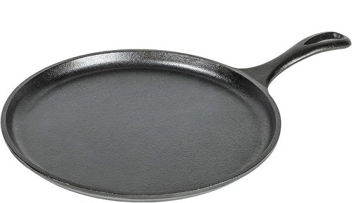 Lodge Round Cast Iron Griddle - Pre-Seasoned, Non-Toxic Cookware - 10.5 Inch Versatile Pan for Stovetop, Oven & Grill