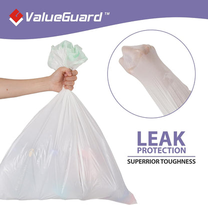 ValueGuard 13 Gallon Drawstring Trash Bags - Durable Tall Waste Bags for Kitchen & Office (200 Count)