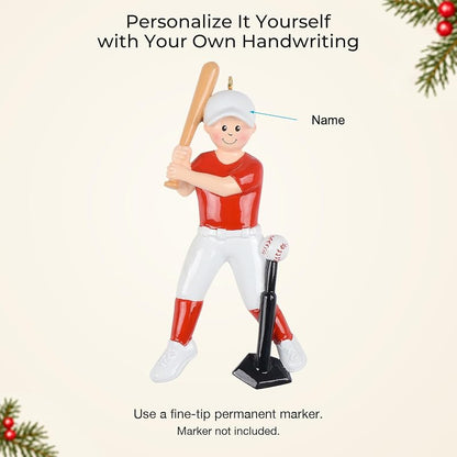 Personalized Baseball Boy Ornament – Christmas Tree Line Name