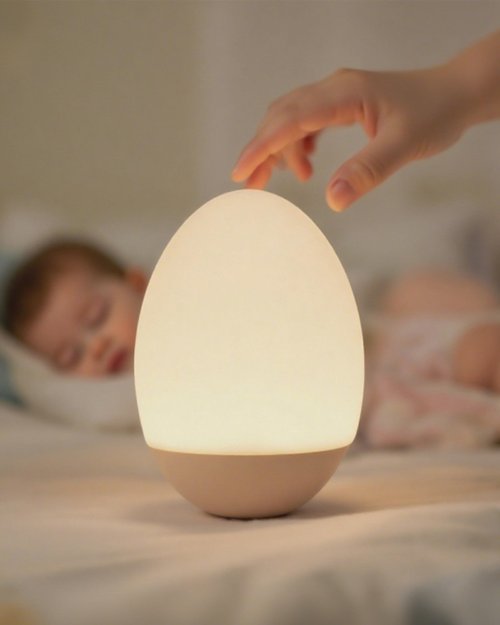FNMYCO Egg Light for Nursery, 256 RGB Baby Night Light, Rechargeable Night Light for Kids, Portable Small Cordless Bedside Lamp for Girl/Boy/Toddler/Bedroom