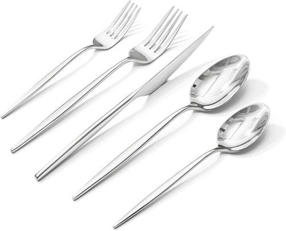 KINGSTONE 60-Piece Silverware Set - Premium 18/10 Stainless Steel Cutlery for Home & Weddings
