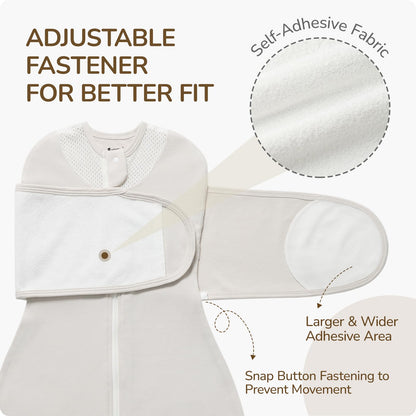 usbettas Swaddles for Newborns, Safe Sleep Swaddle Sack with Mesh Design, Breathable 100% Cotton Sleepsack New-Parent-Friendly 0-3 Month, 3-Way Adjustable Transitional Swaddle, Grey