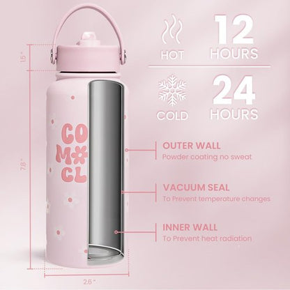 Cool Moms Club 32oz Stainless Steel Insulated Water Bottle - Perfect Gift for Mother's Day & Birthdays