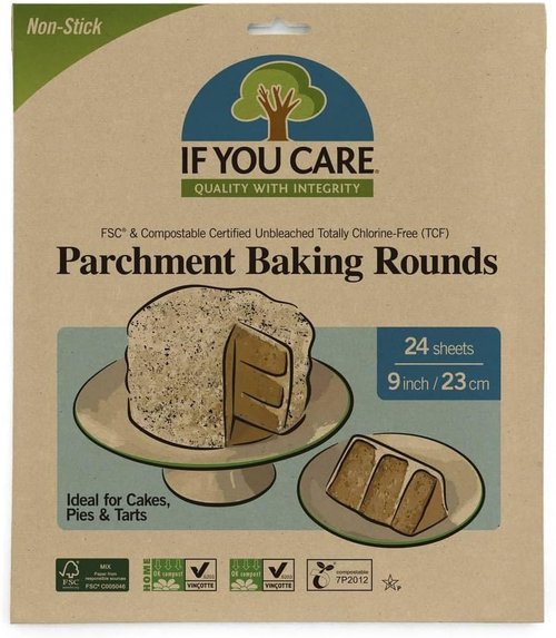 If You Care Parchment Paper Rounds - Unbleached, Greaseproof Baking Liners | 9 Inch, Pack of 24