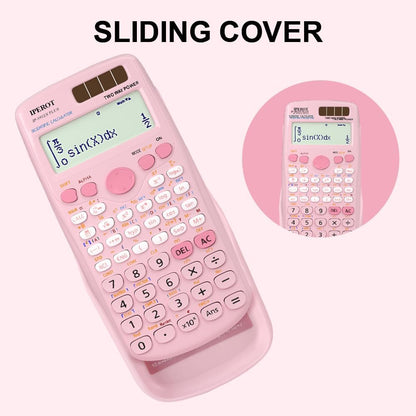 Scientific Calculators, IPEROT Pink Scientific Calculator 417 Function, Desktop Math Solar Calculators School Supplies Suitable for High School and College Students Algebra and Other Math Textbooks