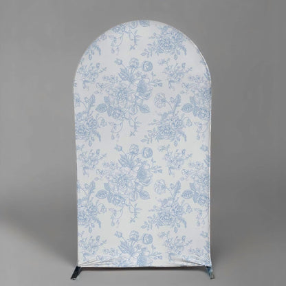Something Blue Arch Backdrop Cover - Floral Design for Wedding & Bridal Shower | 2.6x6ft
