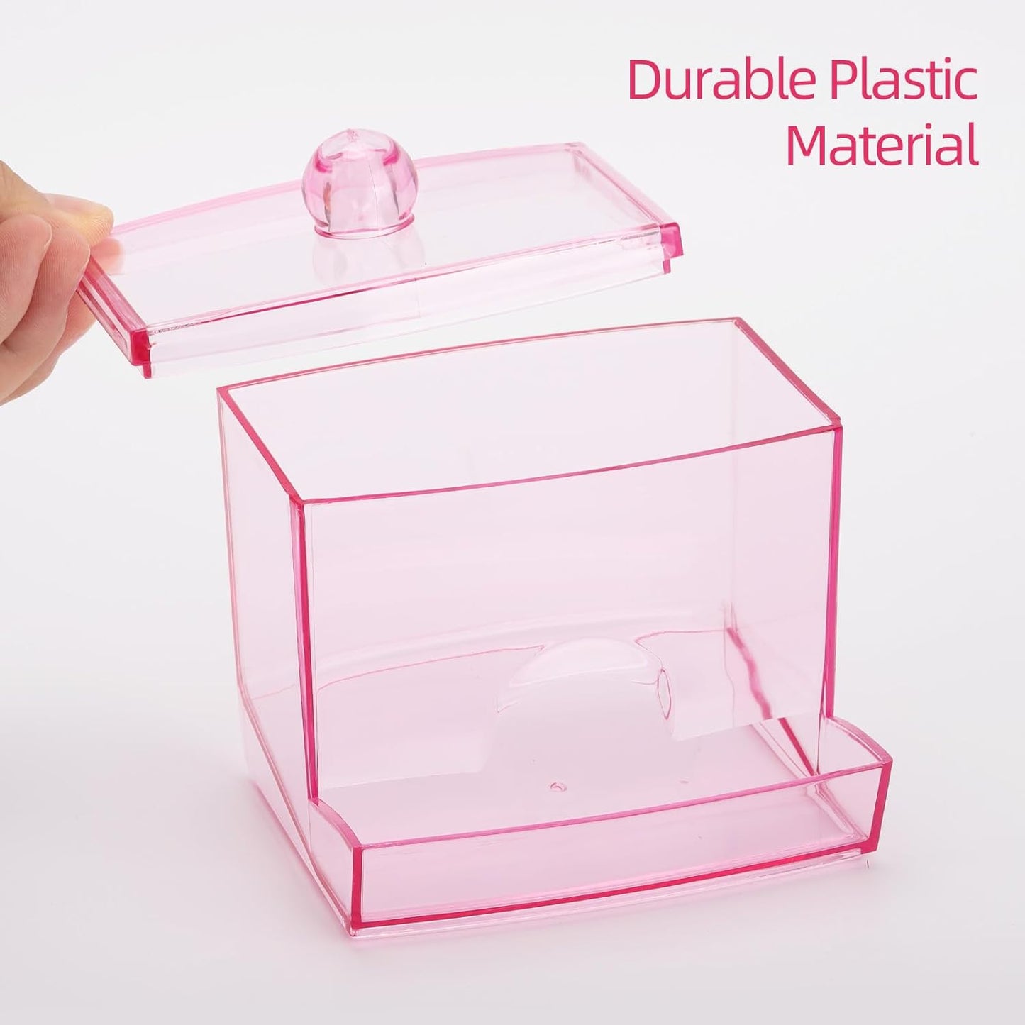 Tbestmax Qtip Holder Dispenser - Stylish 10oz Cotton Swab Organizer for Bathroom Storage | Pink